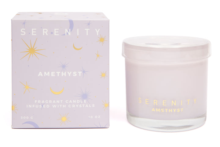 Serenity Amethyst Crystal Candle 300g
