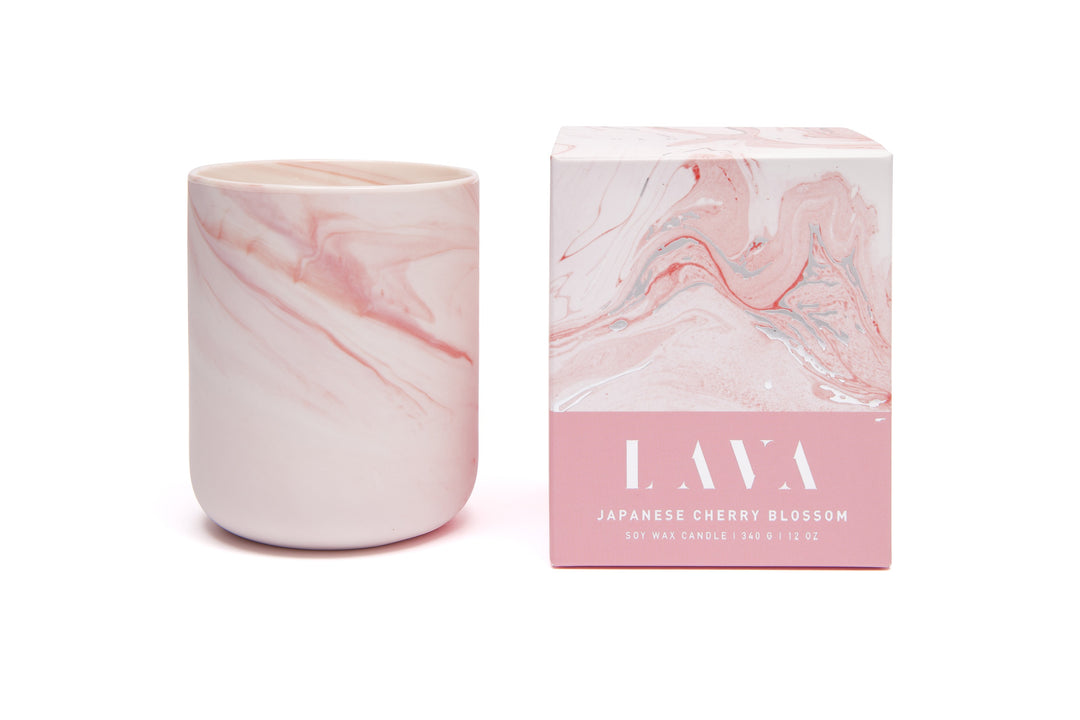 Serenity Lava Japanese Cherry Blossom Small Candle 130g
