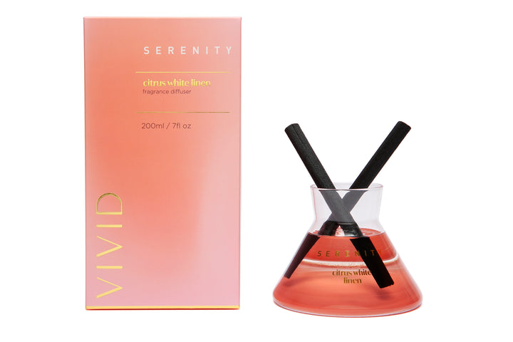 Serenity Vivid Citrus White Linen Diffuser 200ml