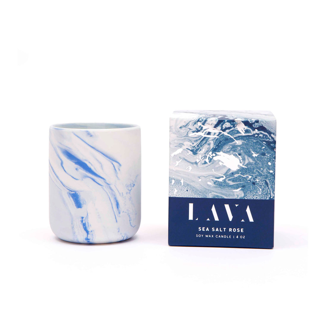 Serenity Lava Sea Salt Rose Small Candle 130g