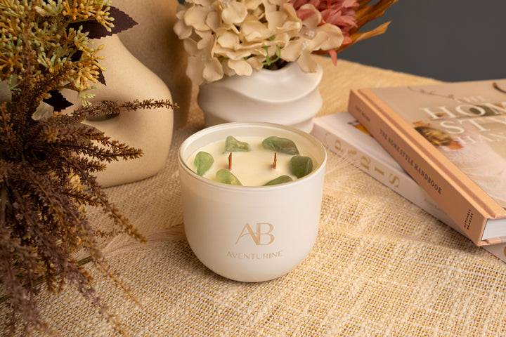 Aventurine Crystal 340g Candle