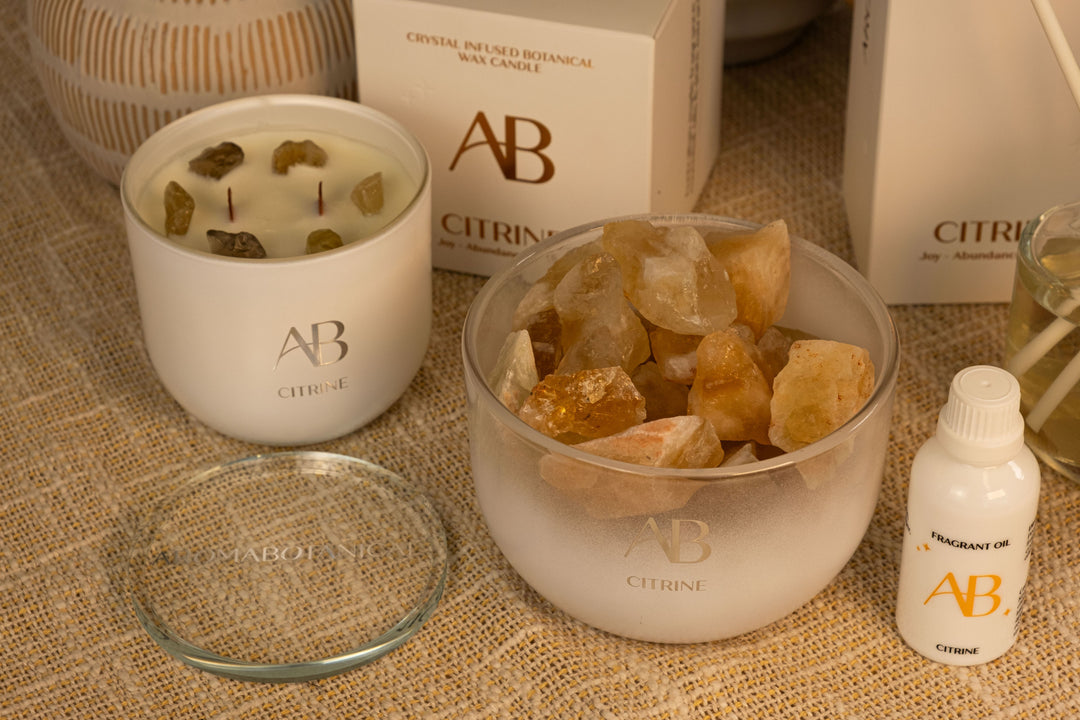 Citrine Crystal 340g Candle