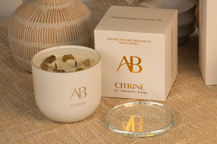 Citrine Crystal 340g Candle