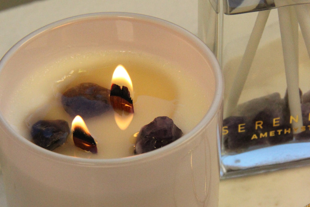 De-Stress Amethyst Crystal 300g Candle