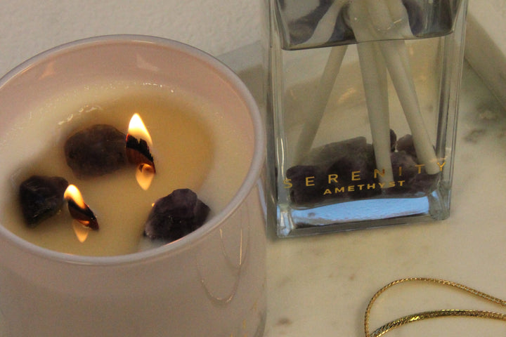 De-Stress Amethyst Crystal 300g Candle