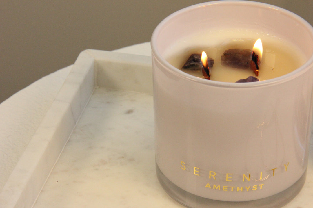 De-Stress Amethyst Crystal 300g Candle