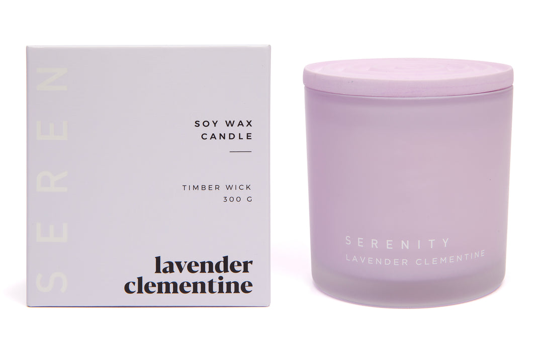 Serenity Coloured Core Lavender Clementine Candle 300g