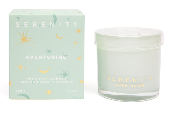 Serenity Abundance Aventurine Crystal Candle 300g