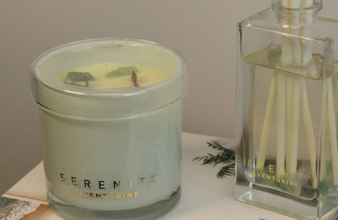 Serenity Abundance Aventurine Crystal Candle 300g