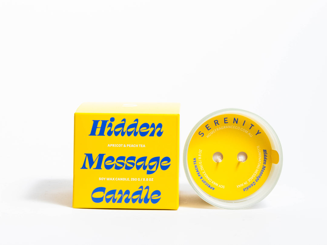 Serenity Hidden Messages Apricot & Peach Tea Candle 250g