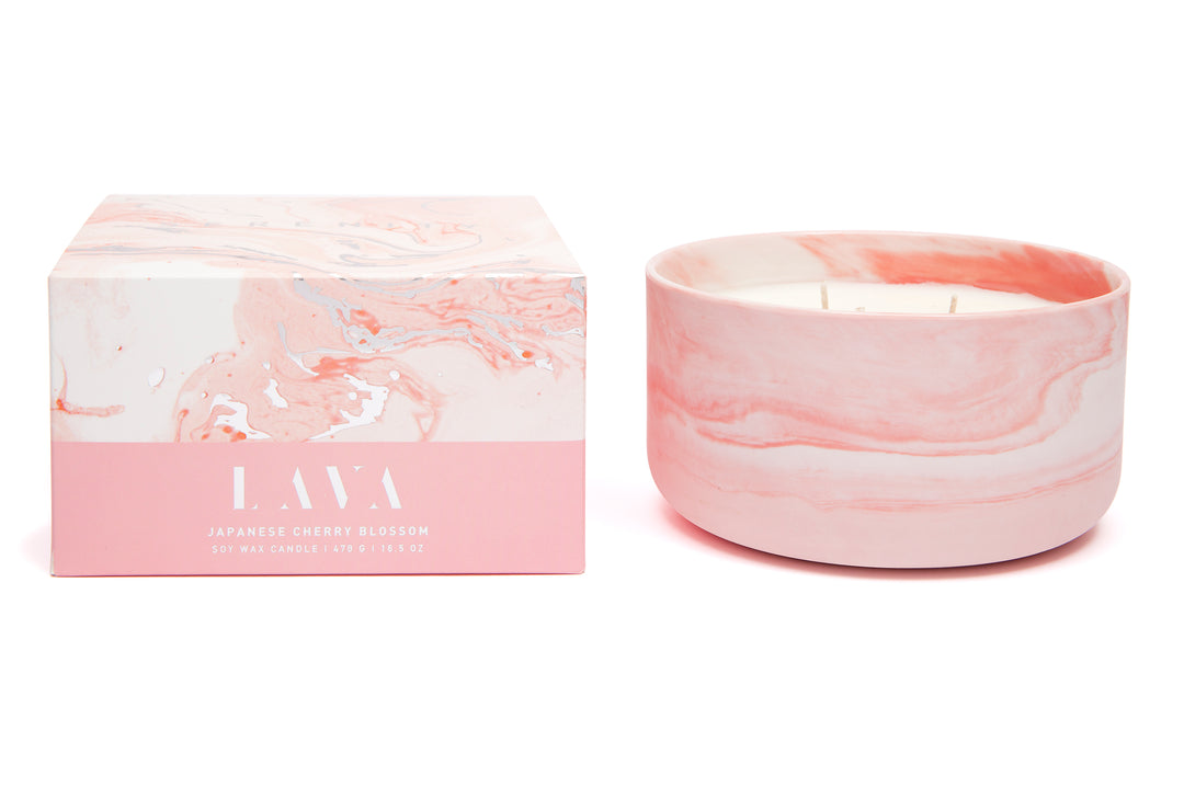 Serenity Lava Japanese Cherry Blossom Large Candle 470g